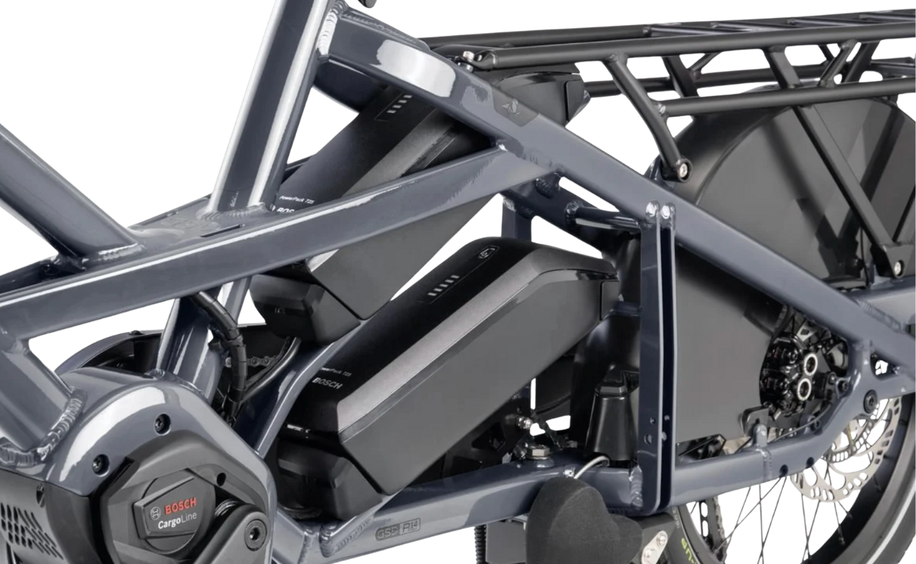 Tern GSD R14 Gen 3 Cargo EBike Close up battery and motor | Electric Bikes Brisbane