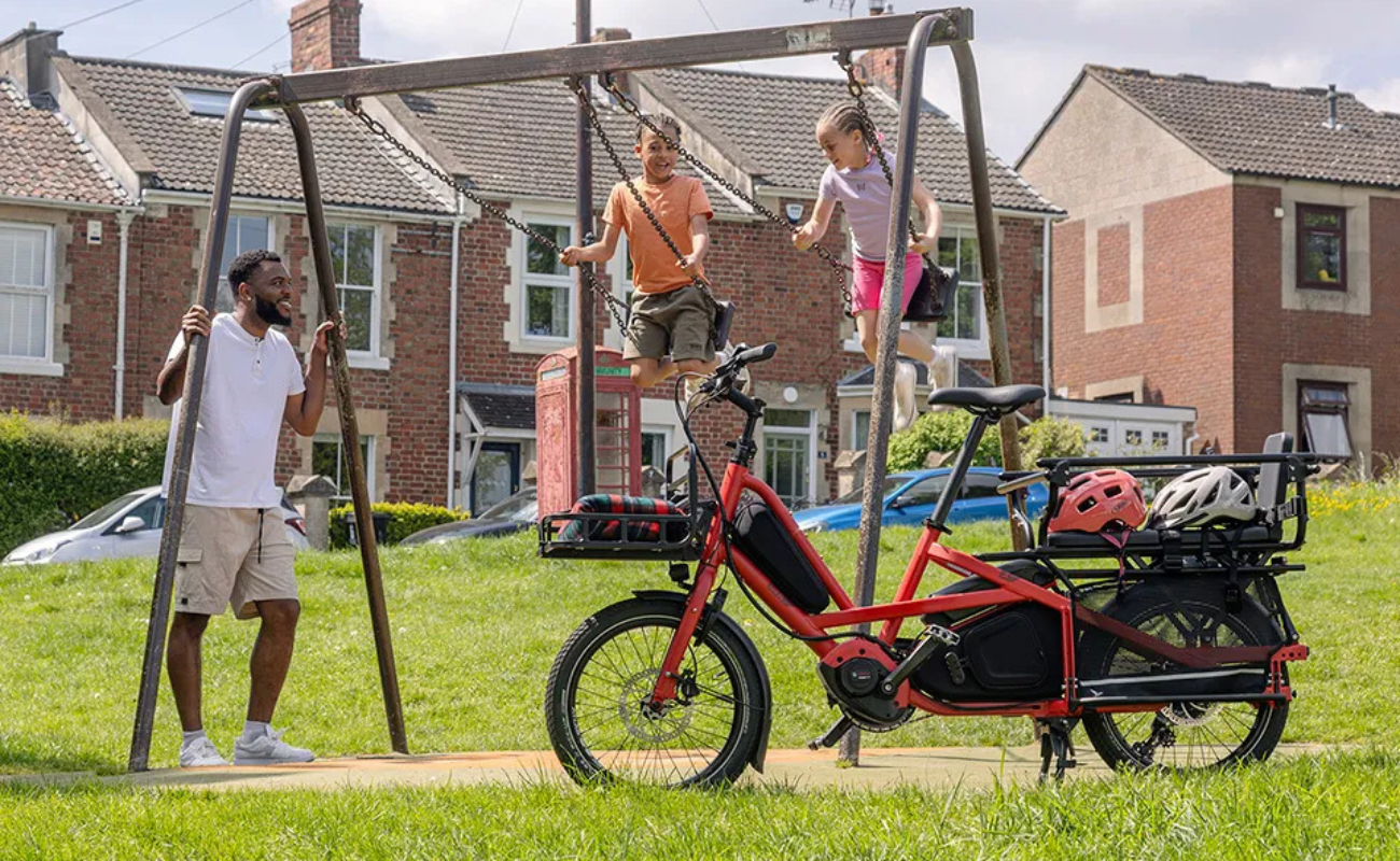Tern Quick Haul Long Passenger Pack Parked | Electric Bikes Brisbane