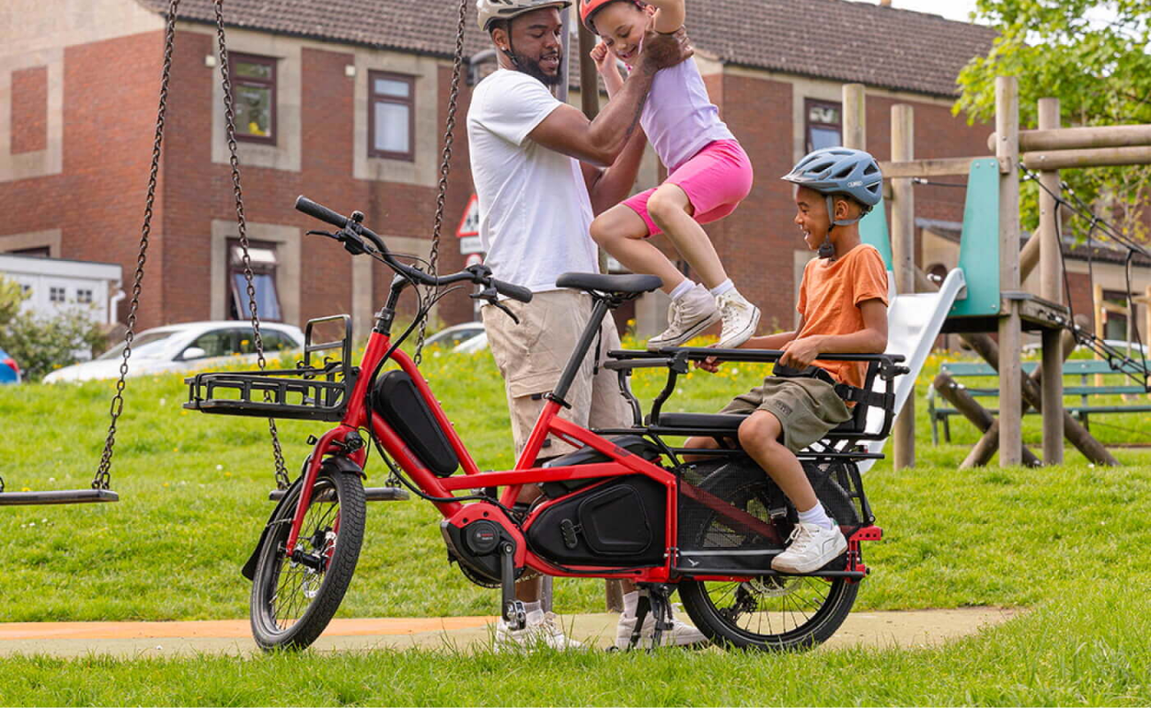 Tern Quick Haul Long Passenger Pack Lifestyle shot | Electric Bikes Brisbane