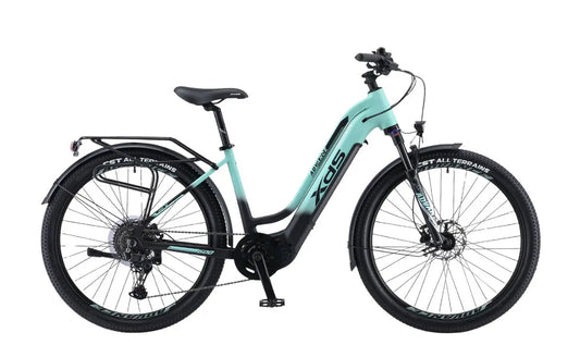 XDS Advance 600 Step-Thru E-Bike in Black/Green | Electric Bikes Brisbane