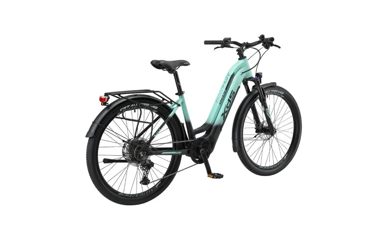 XDS Advance 600 Step-Thru E-Bike in Black/Green Rear View | Electric Bikes Brisbane