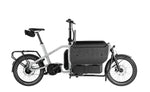 Riese & Müller Carrie2 FAMILY Shadow electric cargo bike side view with front cargo box and rear rack, Brisbane