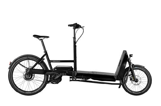 Riese & Muller Transporter2 65 Cargo EBike, Black with Boards EBike | Electric Bikes Brisbane